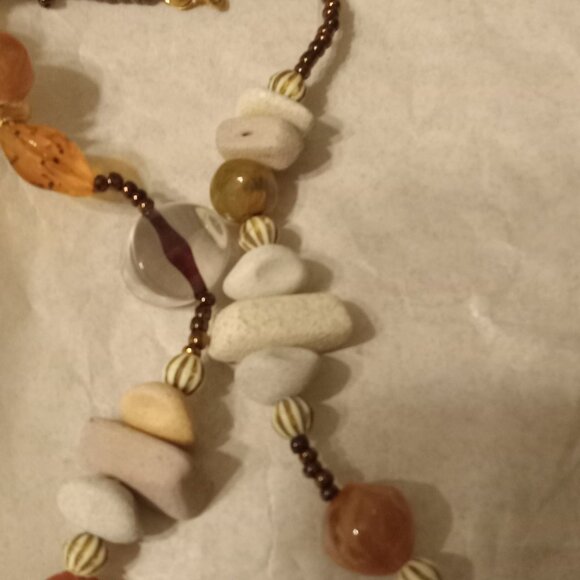 Unique long statement necklace decorated with stones, crystals, etc - Picture 6 of 6